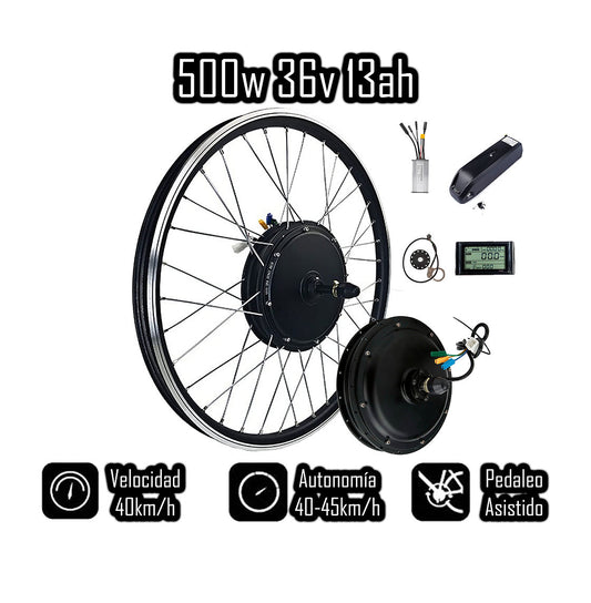 Kit de conversión eléctrica 500w 13 ah 36v